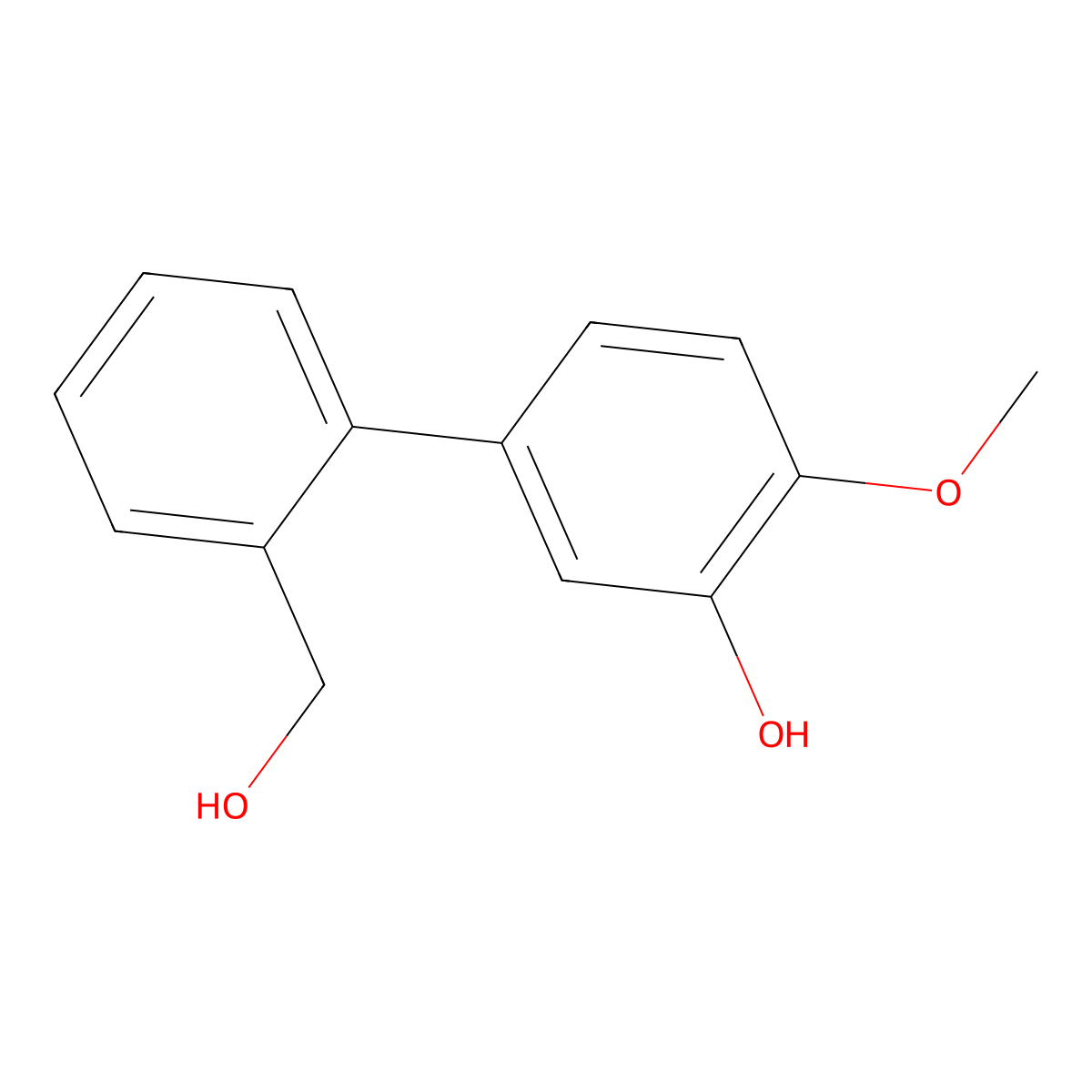5-(2-Hydroxymethylphenyl)-2-methoxyphenol molecular structure, CAS 1261967-57-0