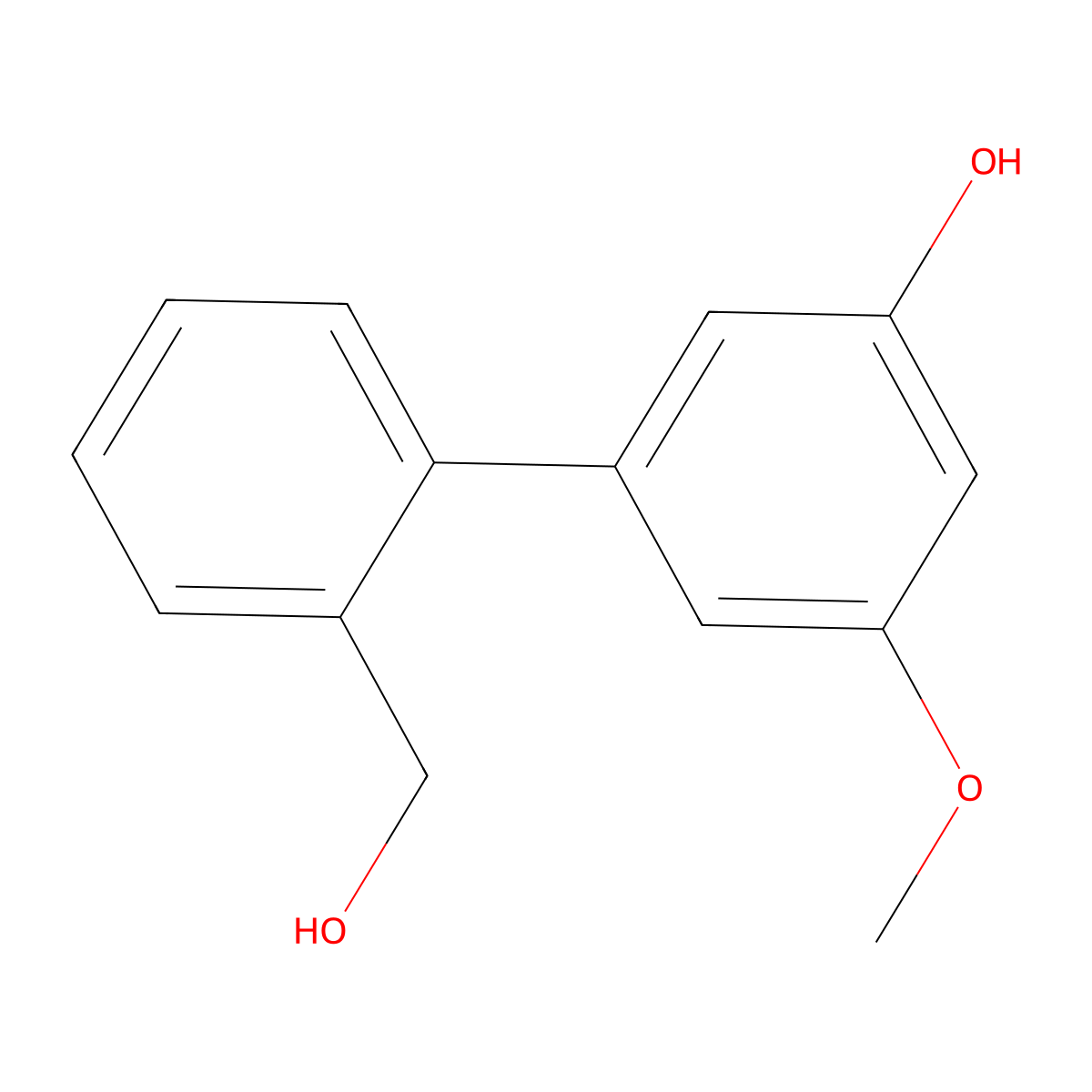 2'-(Hydroxymethyl)-5-methoxy[1,1'-biphenyl]-3-ol molecular structure, CAS 1261967-67-2