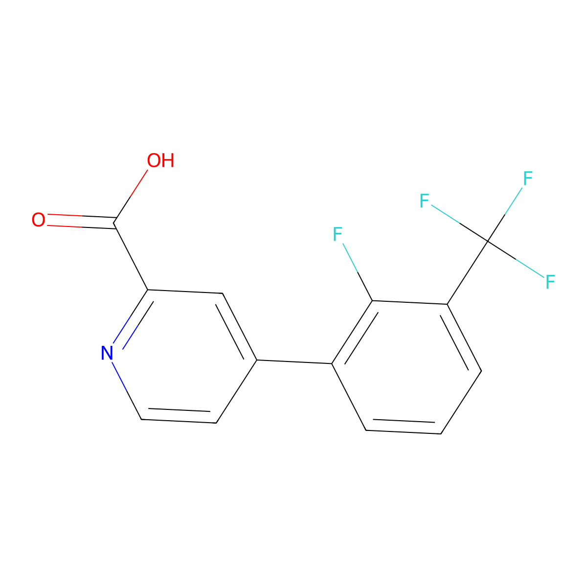 4-(2-Fluoro-3-trifluoromethylphenyl)picolinic acid molecular structure, CAS 1261967-79-6