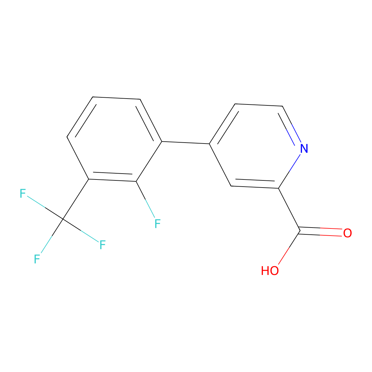4-(2-Fluoro-3-trifluoromethylphenyl)picolinic acid molecular structure, CAS 1261967-79-6