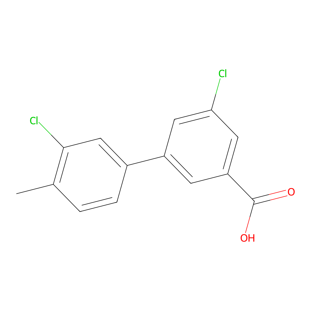 5-Chloro-3-(3-chloro-4-methylphenyl)benzoic acid molecular structure, CAS 1261967-82-1
