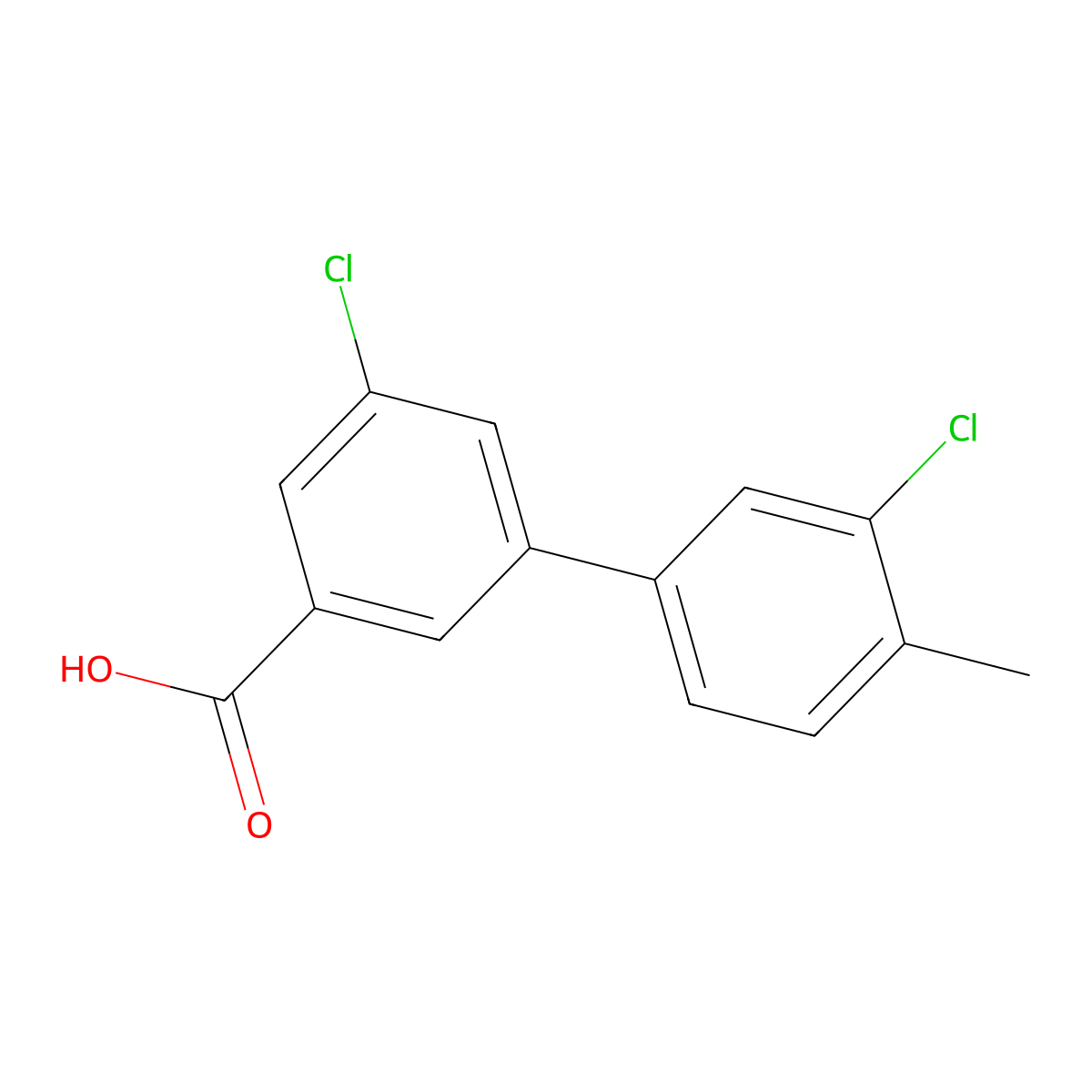 5-Chloro-3-(3-chloro-4-methylphenyl)benzoic acid molecular structure, CAS 1261967-82-1