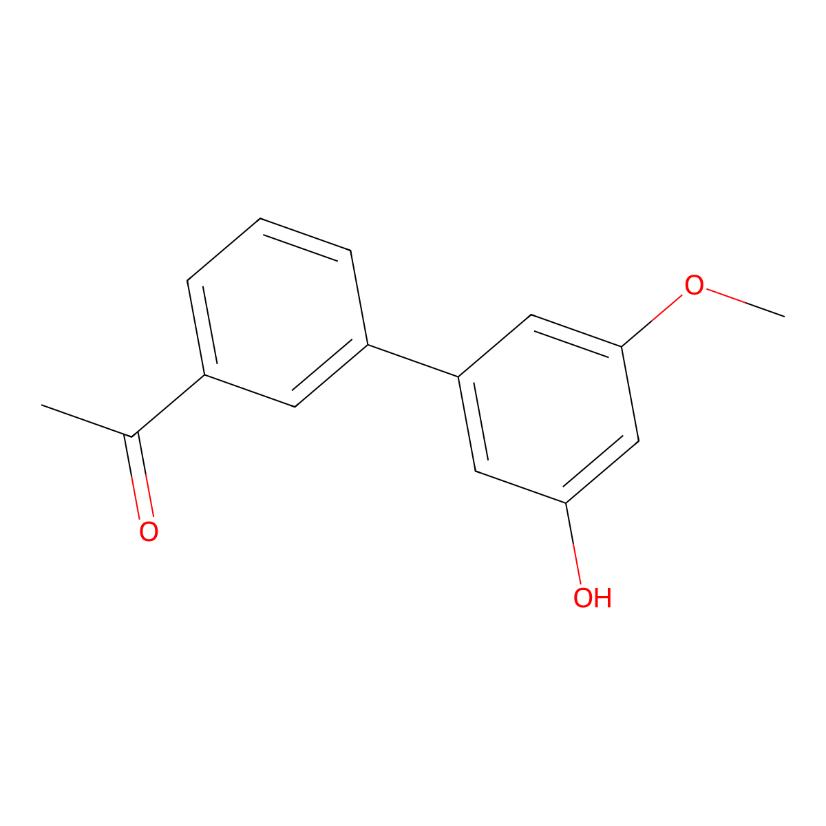1-(3'-Hydroxy-5'-methoxy[1,1'-biphenyl]-3-yl)ethan-1-one molecular structure, CAS 1261967-88-7