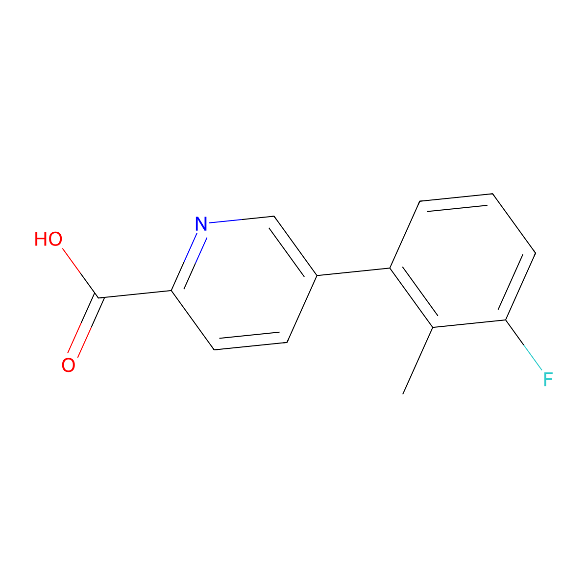 5-(3-Fluoro-2-methylphenyl)picolinic acid molecular structure, CAS 1261968-04-0