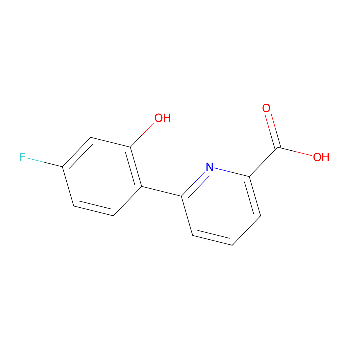 6-(4-Fluoro-2-hydroxyphenyl)picolinic acid molecular structure, CAS 1261968-16-4