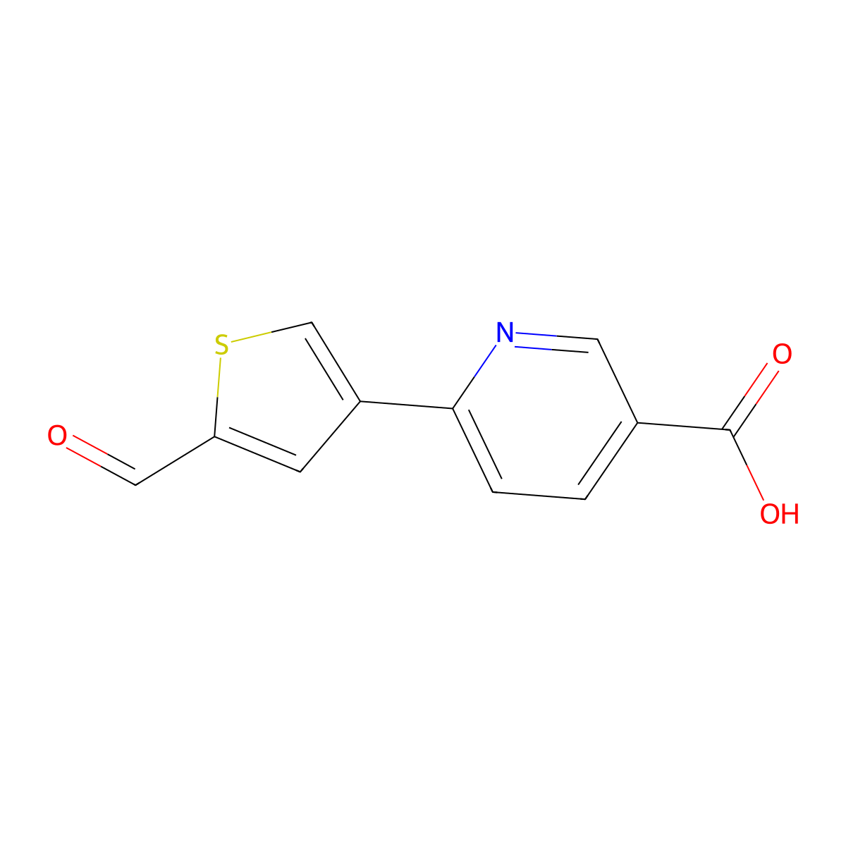 6-(2-Formylthiophen-4-YL)nicotinic acid molecular structure, CAS 1261968-22-2