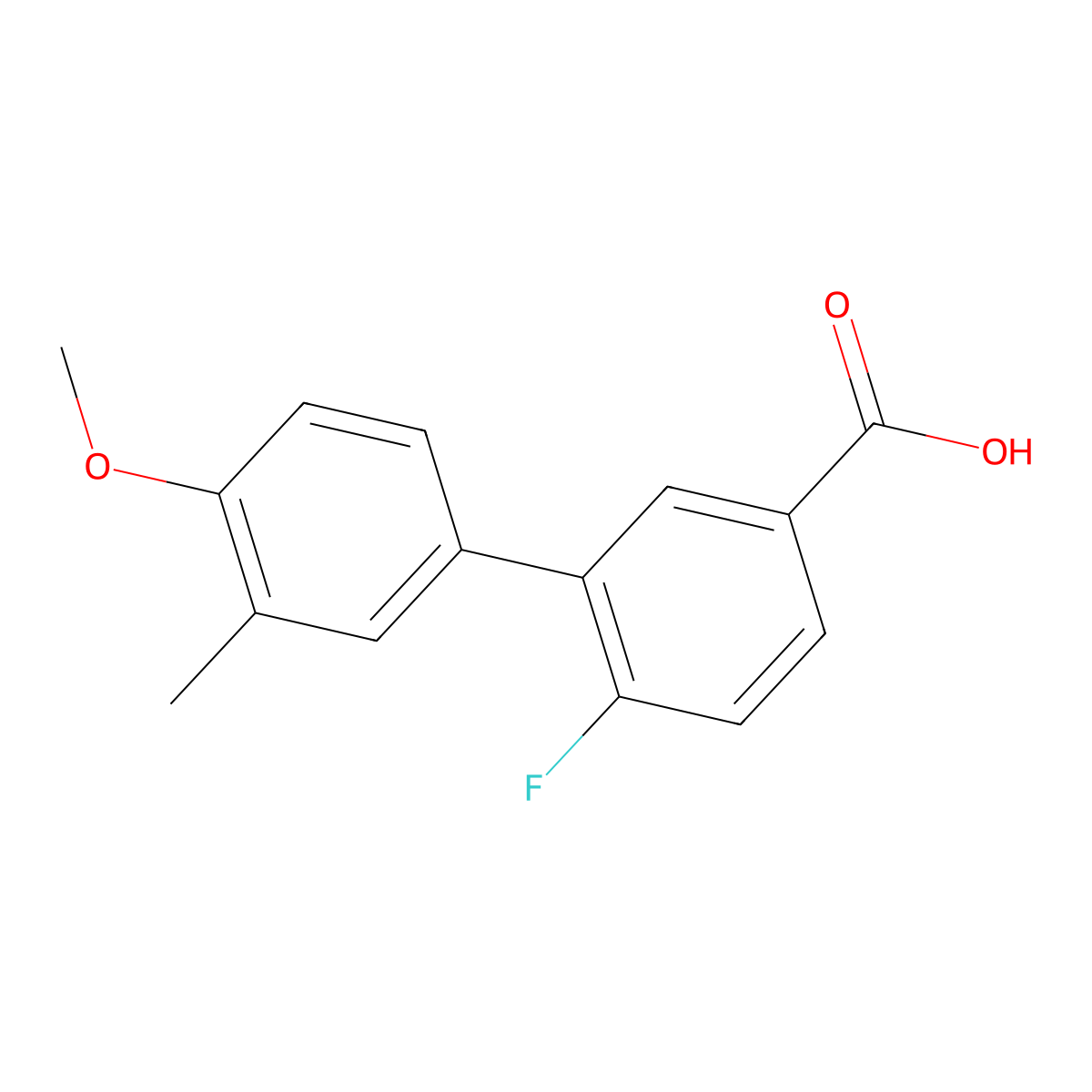 4-Fluoro-3-(4-methoxy-3-methylphenyl)benzoic acid molecular structure, CAS 1261968-24-4