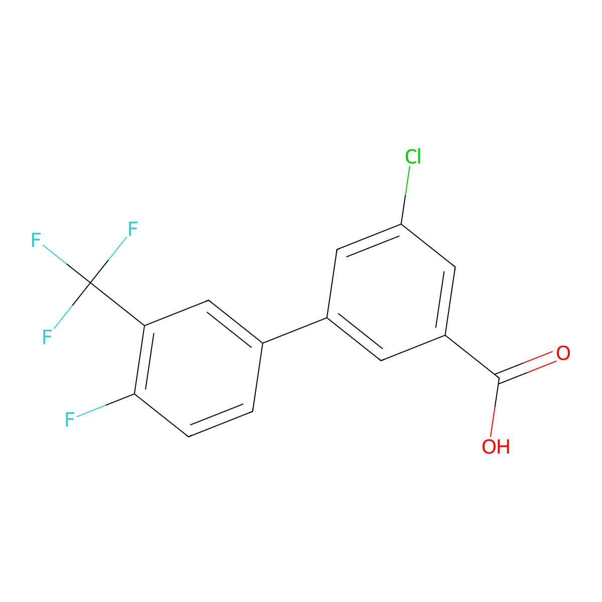 5-Chloro-3-(4-fluoro-3-trifluoromethylphenyl)benzoic acid molecular structure, CAS 1261968-29-9
