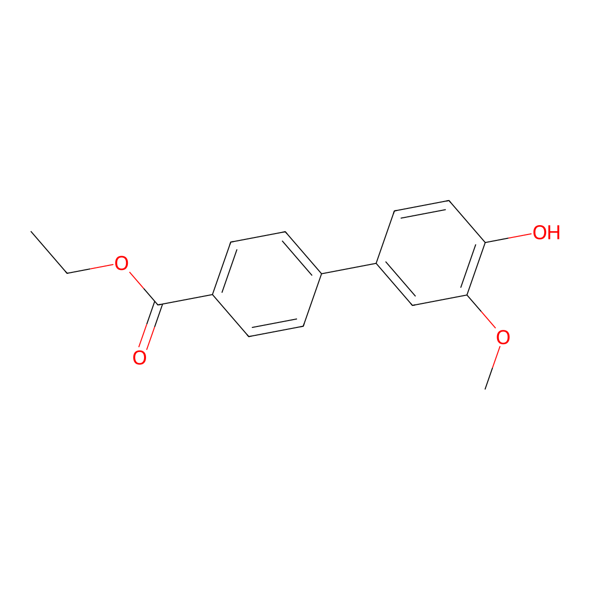 4-(4-Ethoxycarbonylphenyl)-2-methoxyphenol molecular structure, CAS 1261968-30-2