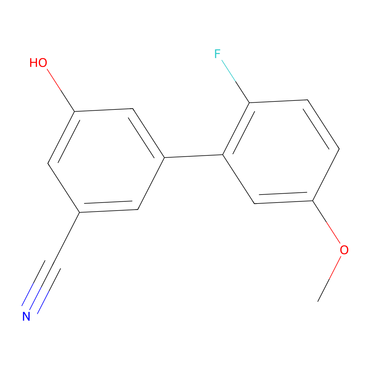 3-Cyano-5-(2-fluoro-5-methoxyphenyl)phenol molecular structure, CAS 1261968-33-5