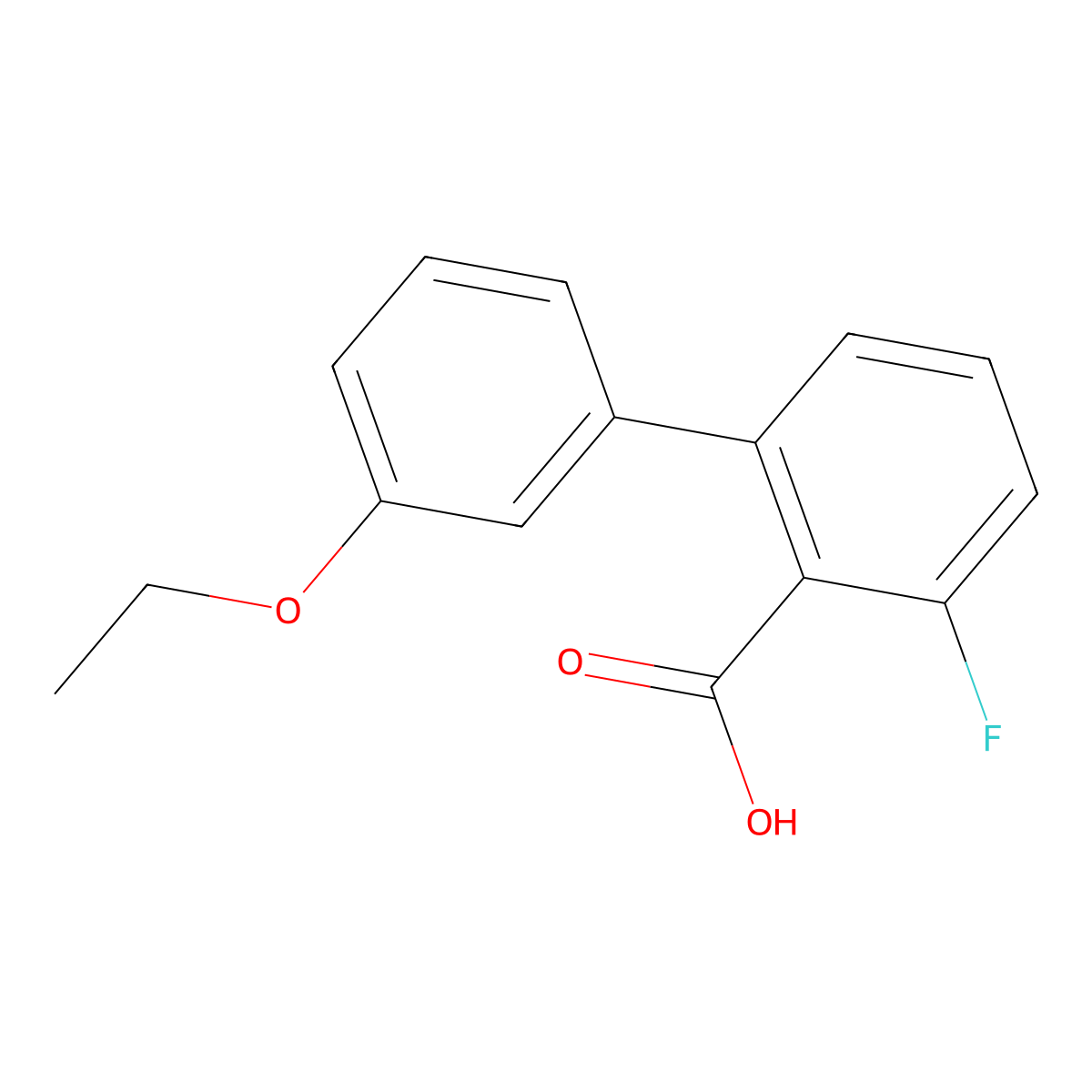 2-(3-Ethoxyphenyl)-6-fluorobenzoic acid molecular structure, CAS 1261968-51-7
