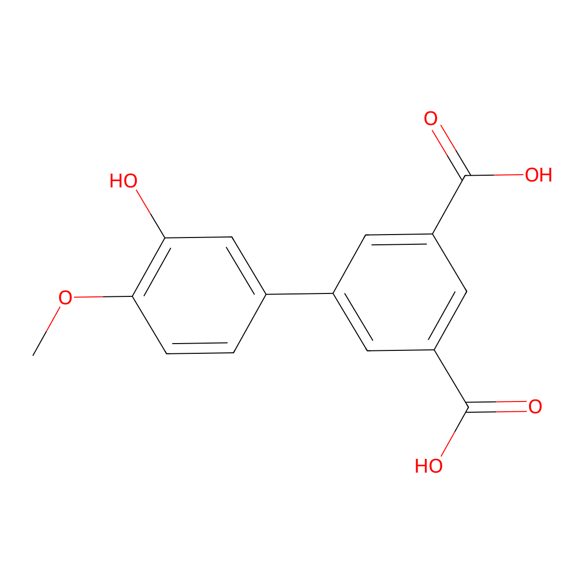 5-(3,5-Dicarboxyphenyl)-2-methoxyphenol molecular structure, CAS 1261968-54-0