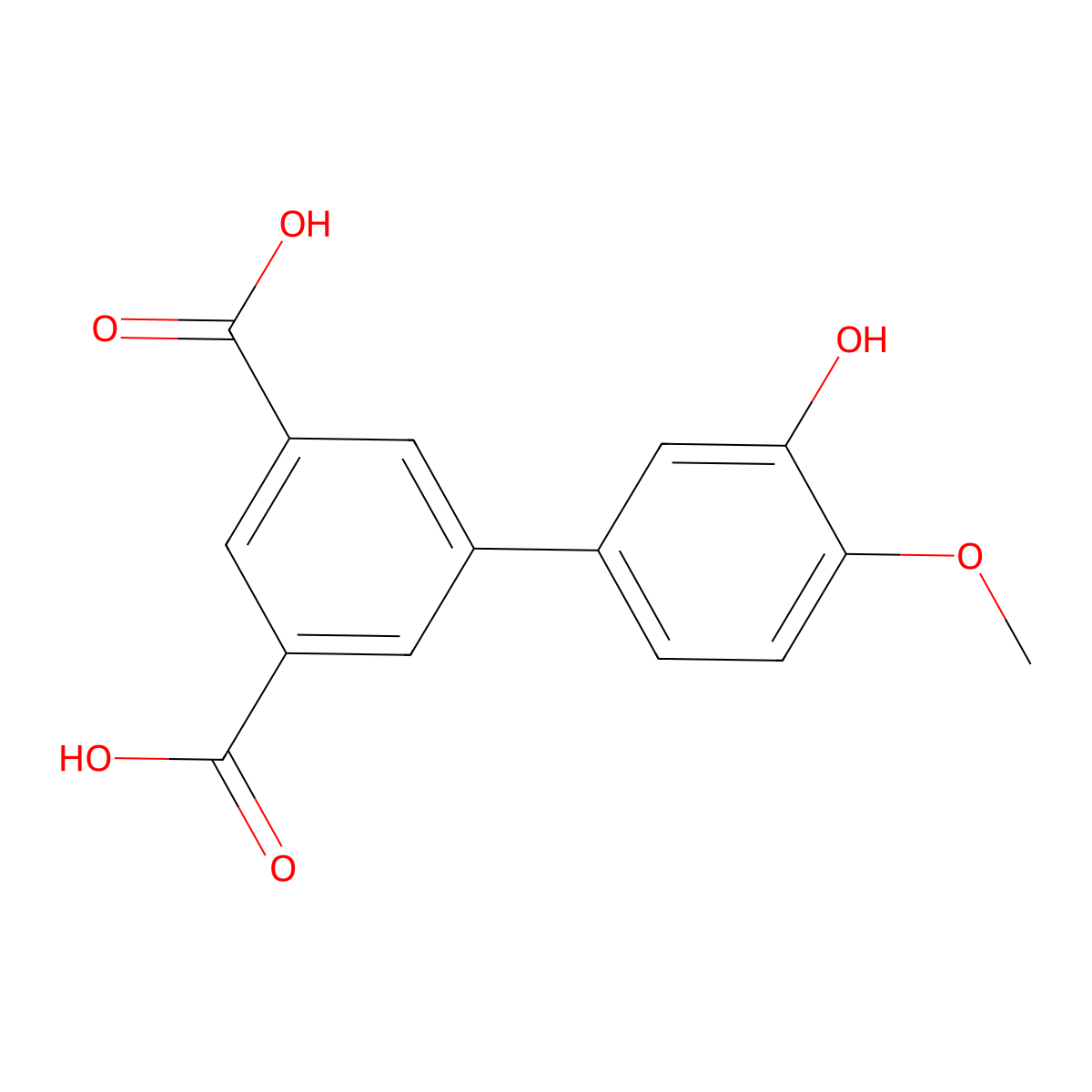 5-(3,5-Dicarboxyphenyl)-2-methoxyphenol molecular structure, CAS 1261968-54-0