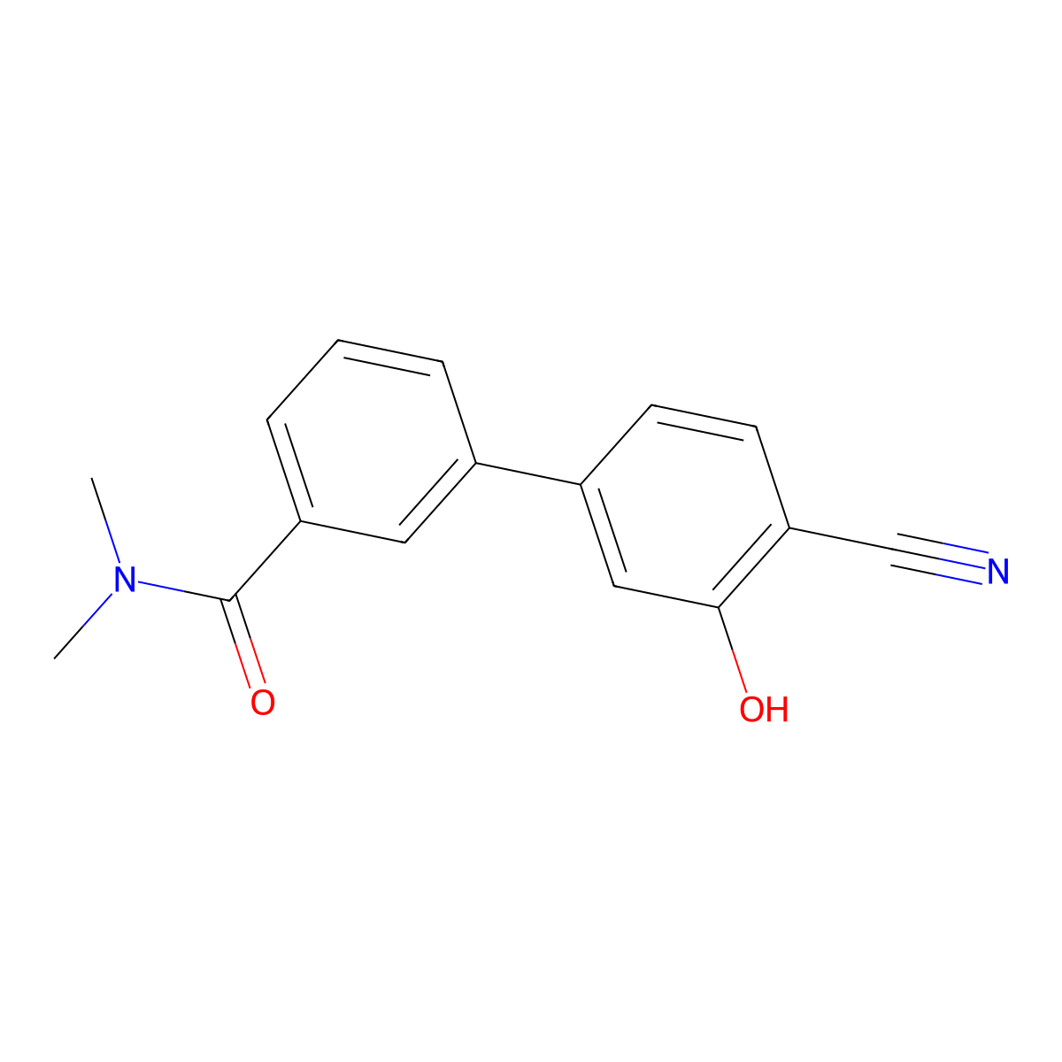 2-Cyano-5-[3-(N,N-dimethylaminocarbonyl)phenyl]phenol molecular structure, CAS 1261968-68-6
