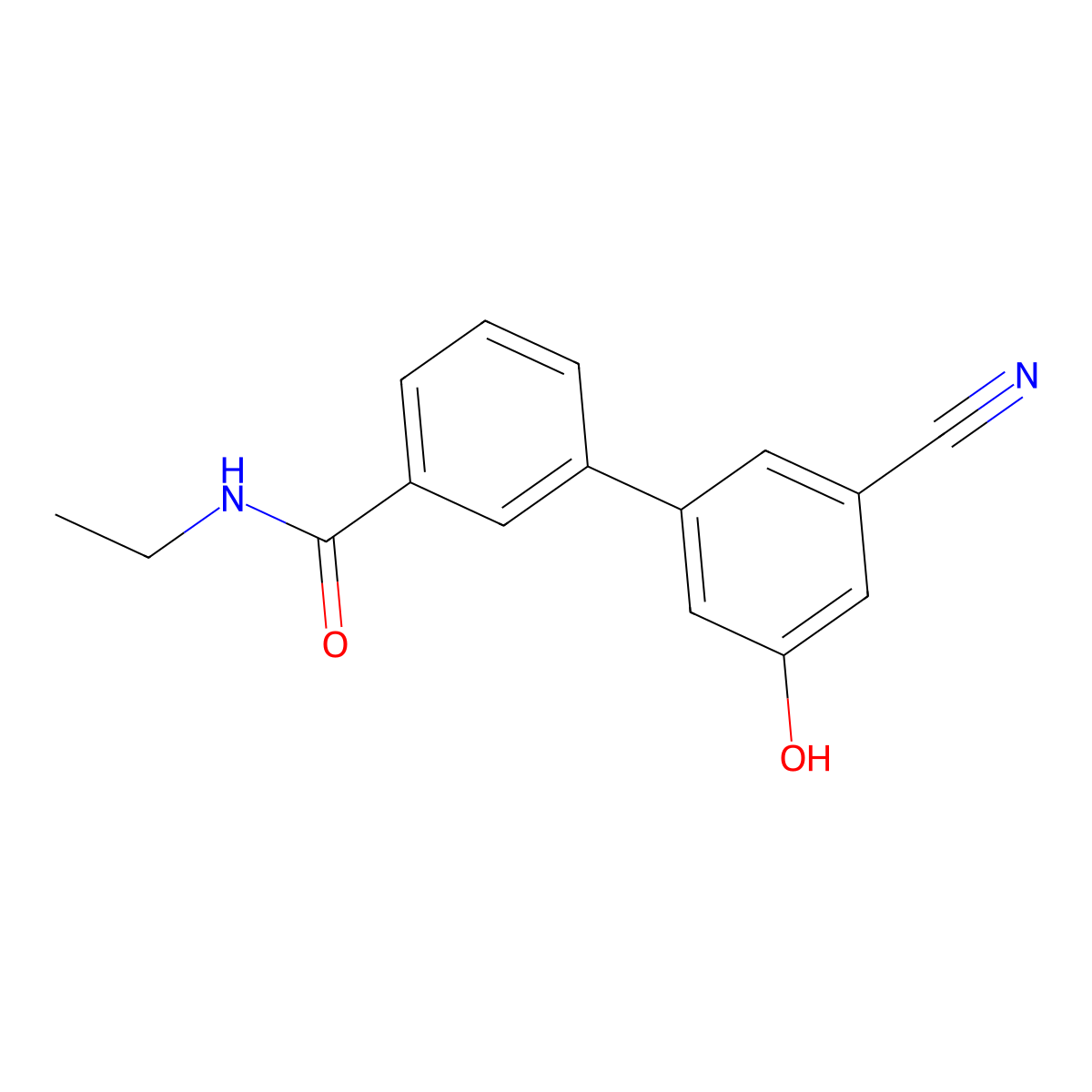 3-Cyano-5-[3-(N-ethylaminocarbonyl)phenyl]phenol molecular structure, CAS 1261968-77-7