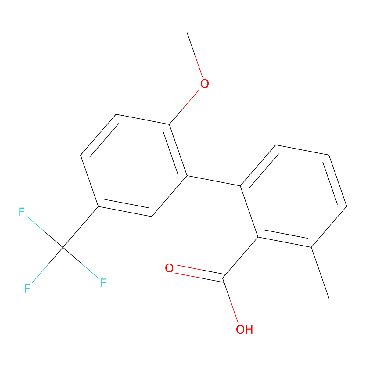 2-(2-Methoxy-5-trifluoromethylphenyl)-6-methylbenzoic acid molecular structure, CAS 1261968-80-2