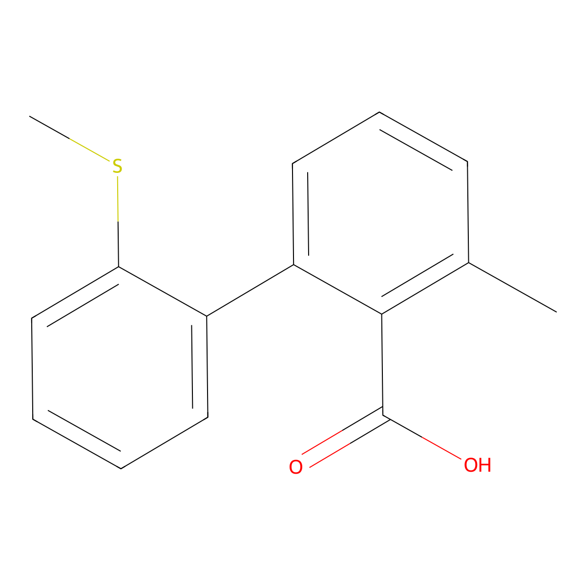 6-Methyl-2-(2-methylthiophenyl)benzoic acid molecular structure, CAS 1261969-00-9
