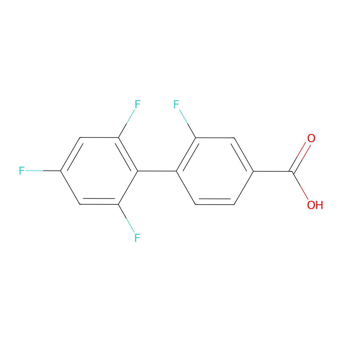 3-Fluoro-4-(2,4,6-trifluorophenyl)benzoic acid molecular structure, CAS 1261969-01-0