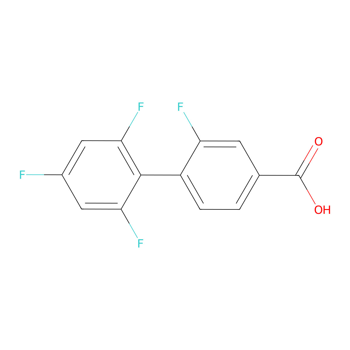 3-Fluoro-4-(2,4,6-trifluorophenyl)benzoic acid molecular structure, CAS 1261969-01-0