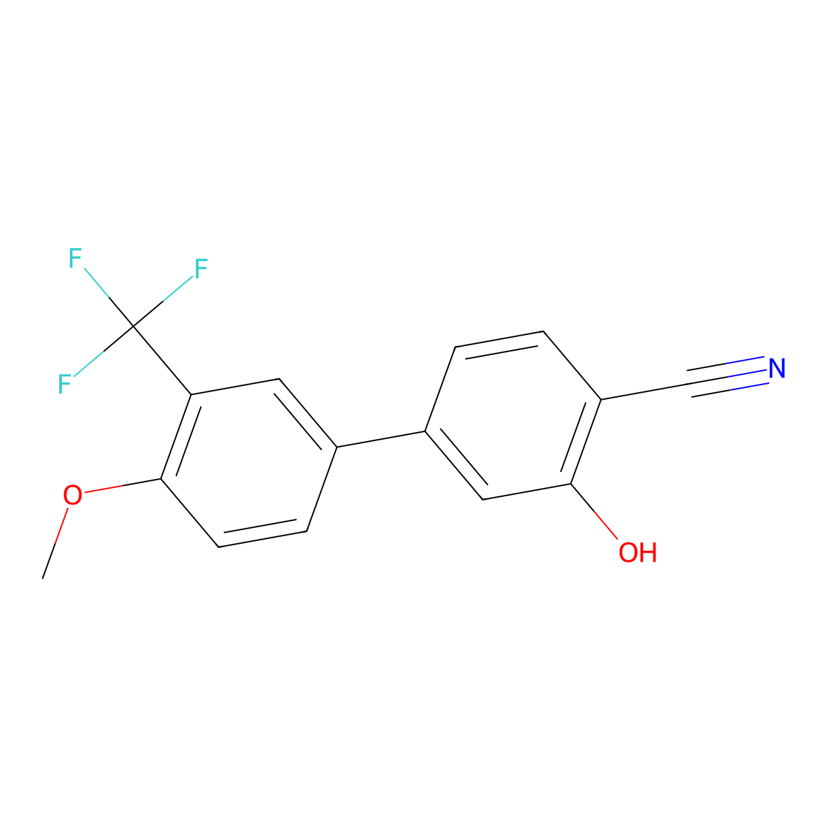 2-Cyano-5-(4-methoxy-3-trifluoromethylphenyl)phenol molecular structure, CAS 1261969-06-5