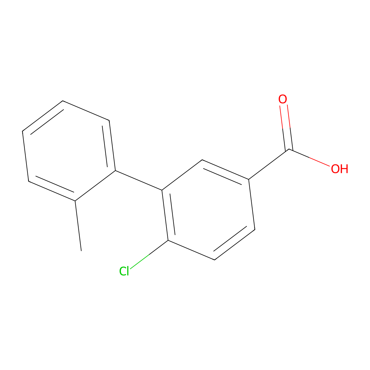 4-Chloro-3-(2-methylphenyl)benzoic acid molecular structure, CAS 1261969-09-8