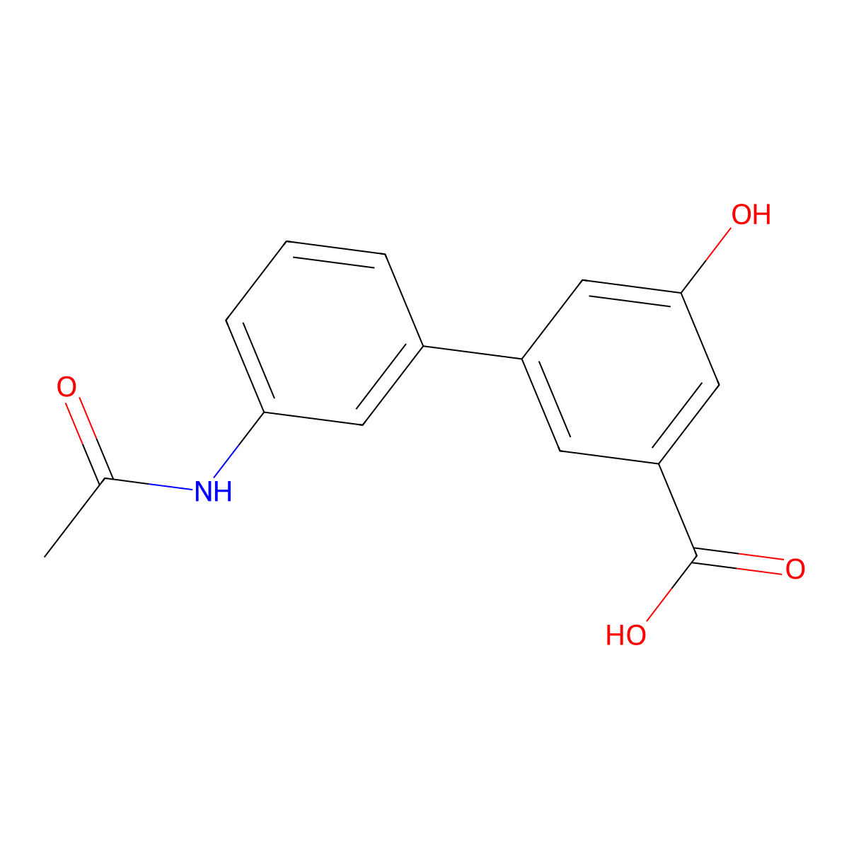 3-(3-Acetylaminophenyl)-5-hydroxybenzoic acid molecular structure, CAS 1261969-16-7