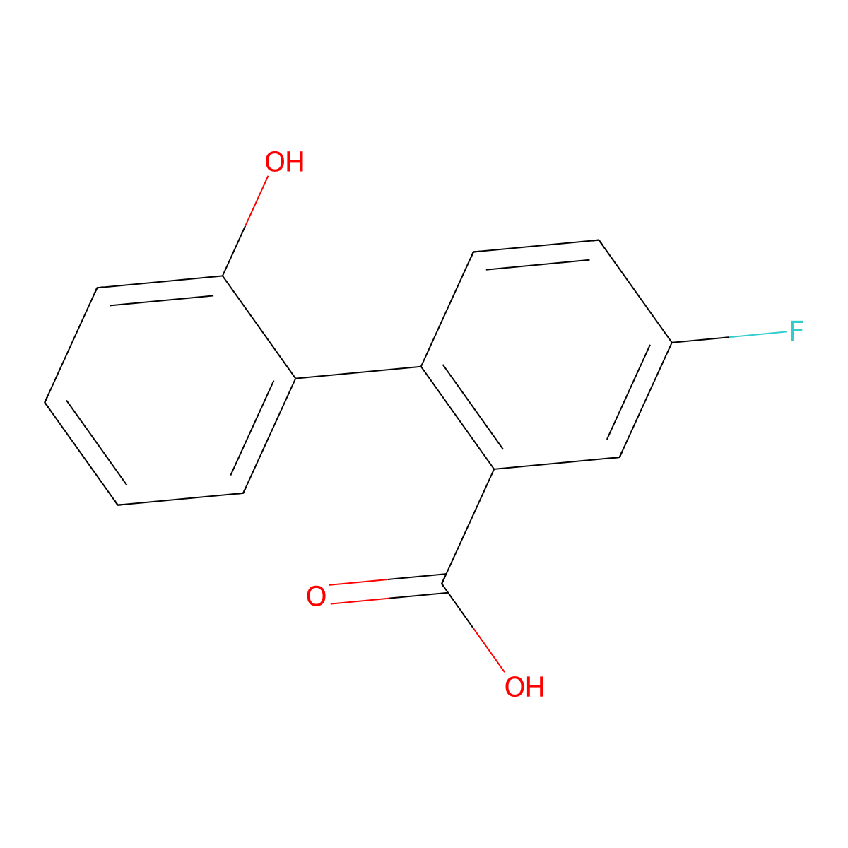 5-Fluoro-2-(2-hydroxyphenyl)benzoic acid molecular structure, CAS 1261969-17-8