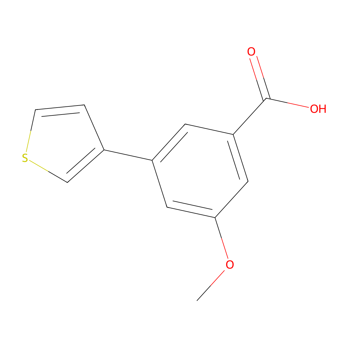 3-Methoxy-5-(thiophen-3-yl)benzoic acid molecular structure, CAS 1261969-21-4