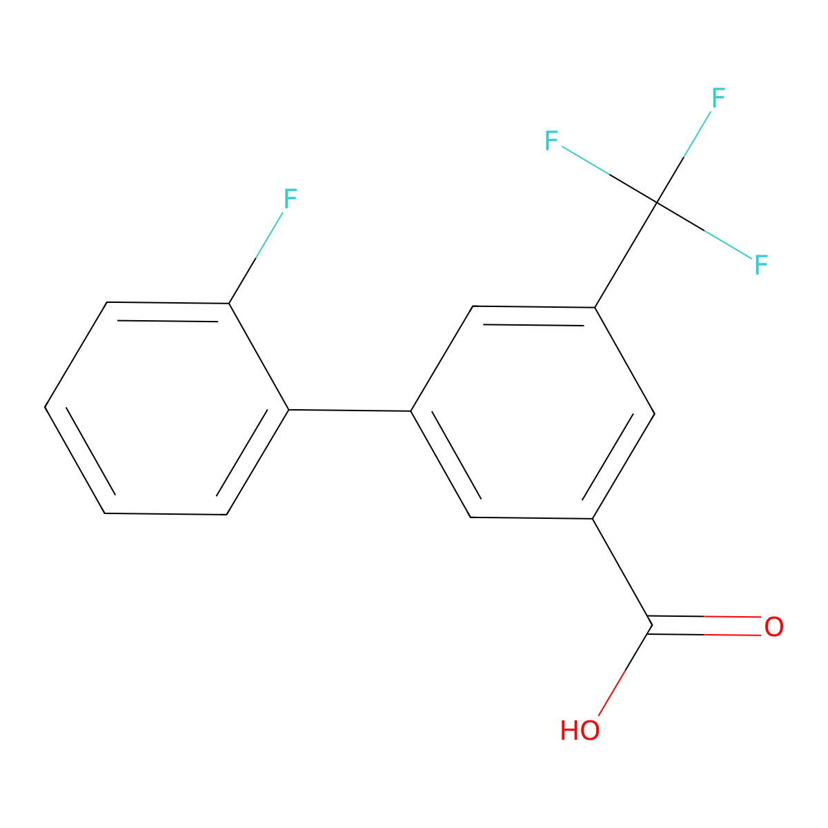 3-(2-Fluorophenyl)-5-trifluoromethylbenzoic acid molecular structure, CAS 1261969-22-5