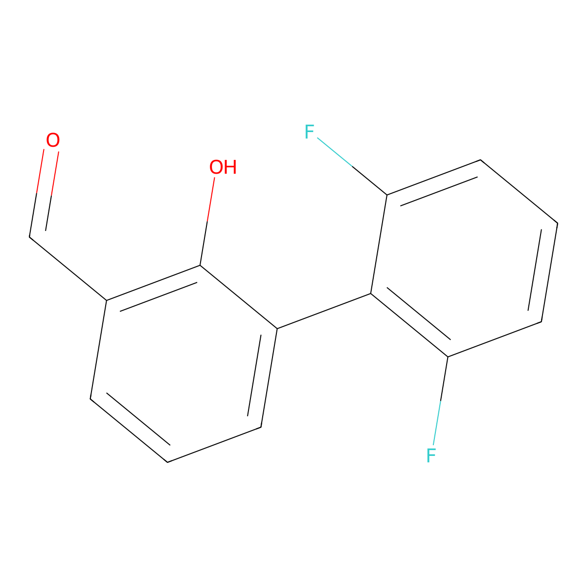 6-(2,6-Difluorophenyl)-2-formylphenol molecular structure, CAS 1261969-25-8