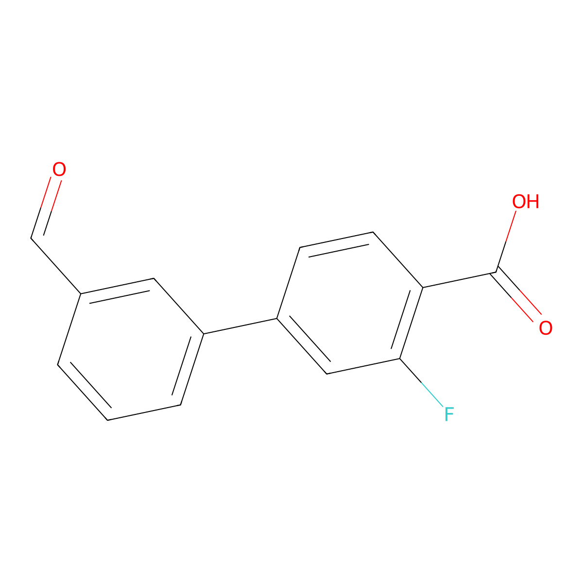 2-Fluoro-4-(3-formylphenyl)benzoic acid molecular structure, CAS 1261969-35-0