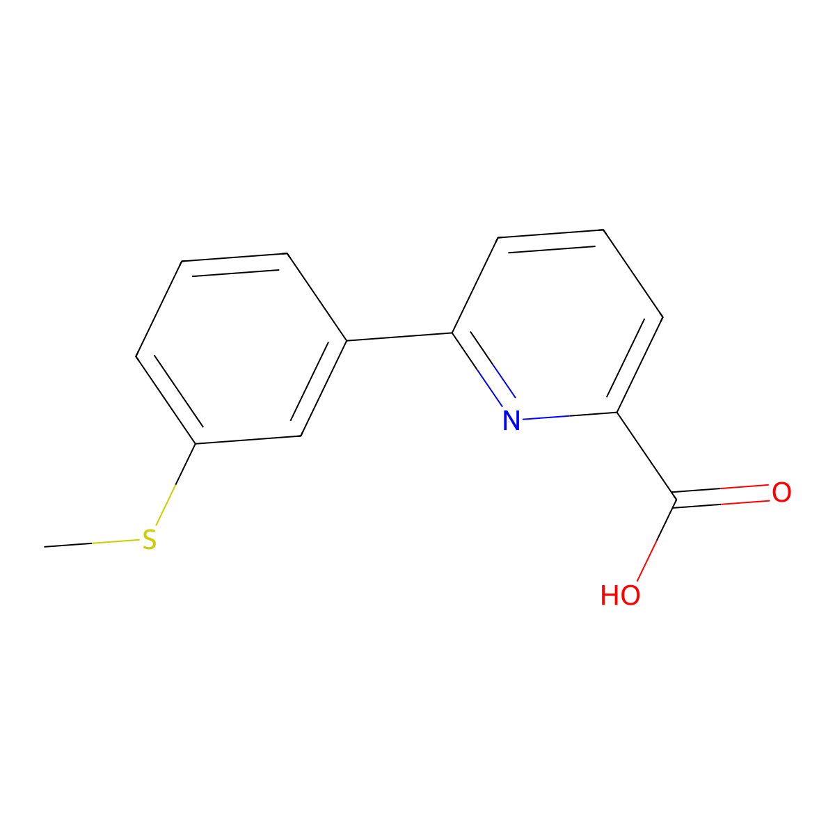 6-(3-Methylthiophenyl)picolinic acid molecular structure, CAS 1261969-44-1