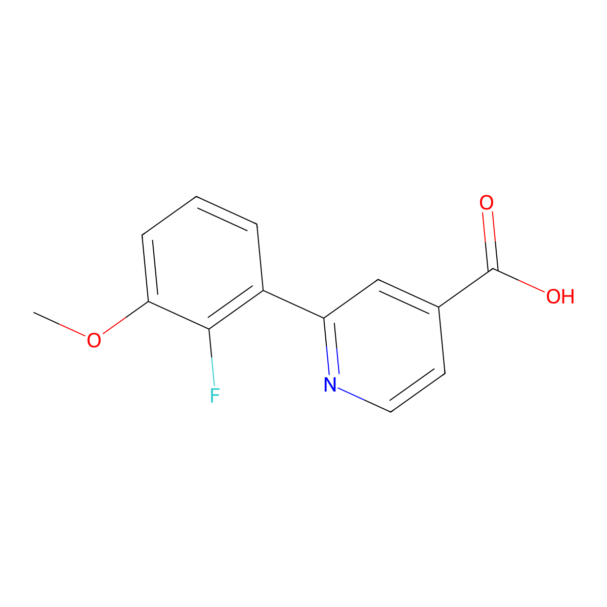 2-(2-Fluoro-3-methoxyphenyl)isonicotinic acid molecular structure, CAS 1261969-50-9