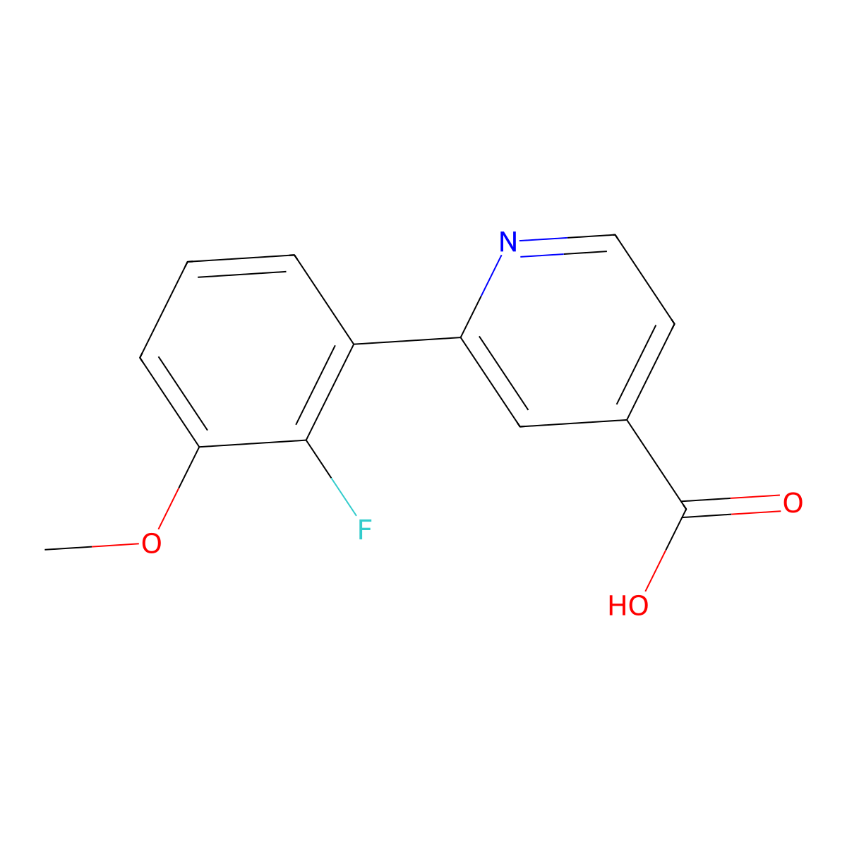 2-(2-Fluoro-3-methoxyphenyl)isonicotinic acid molecular structure, CAS 1261969-50-9