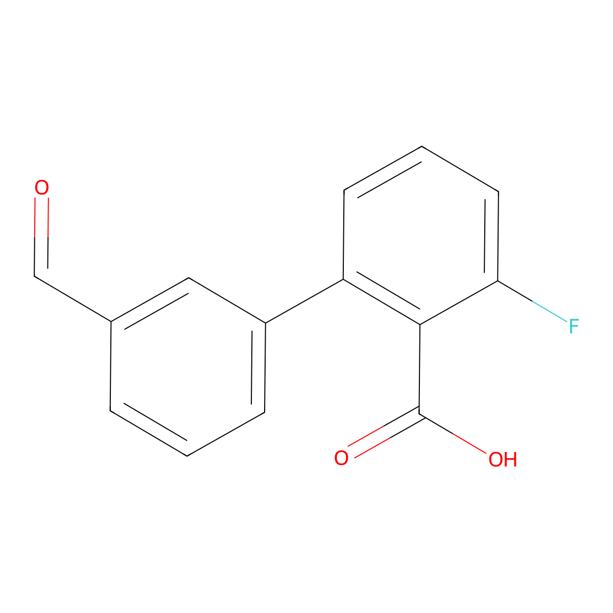 6-Fluoro-2-(3-formylphenyl)benzoic acid molecular structure, CAS 1261969-55-4