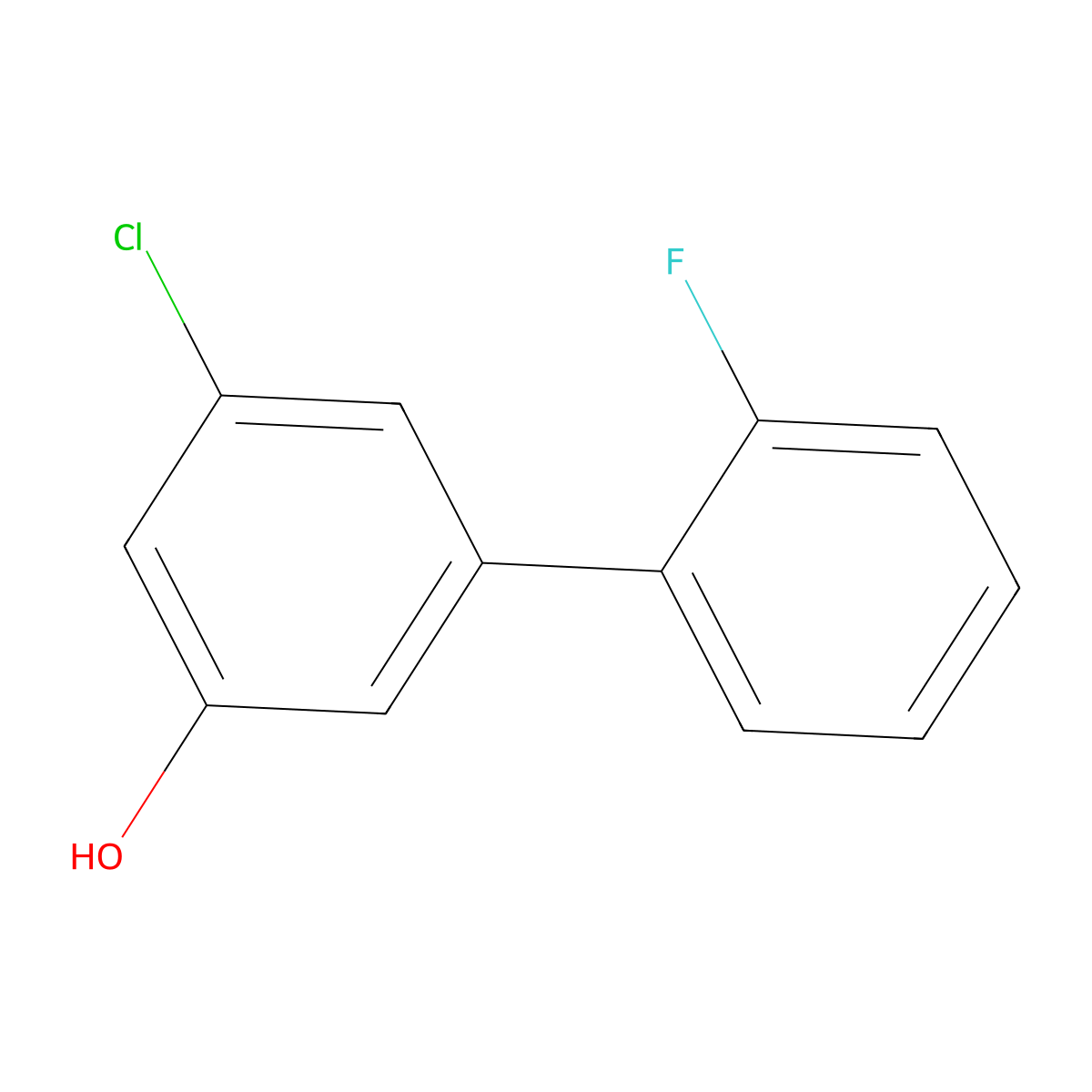 3-Chloro-5-(2-fluorophenyl)phenol molecular structure, CAS 1261969-58-7