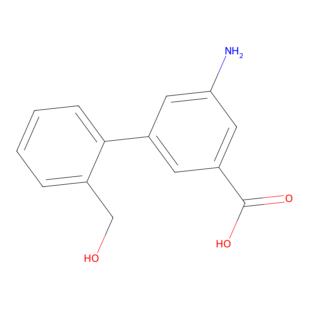 3-Amino-5-(2-hydroxymethylphenyl)benzoic acid molecular structure, CAS 1261969-64-5
