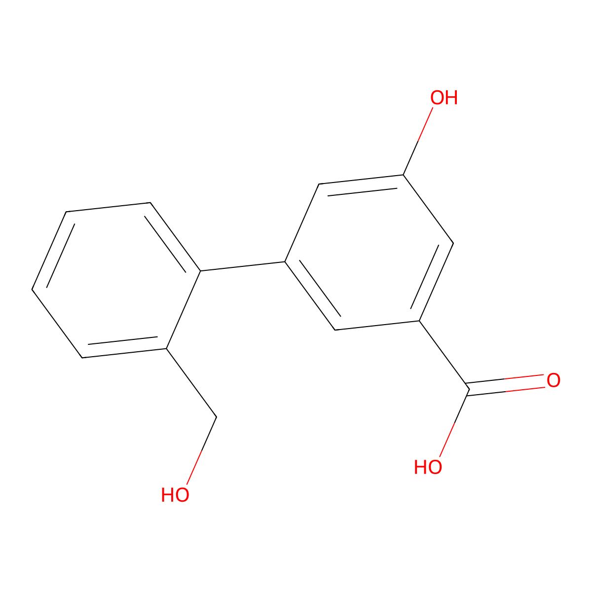 5-Hydroxy-3-(2-hydroxymethylphenyl)benzoic acid molecular structure, CAS 1261969-73-6