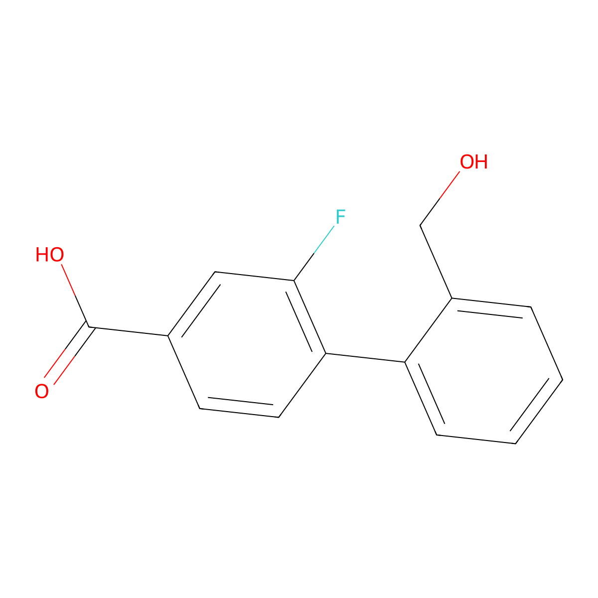 3-Fluoro-4-(2-hydroxymethylphenyl)benzoic acid molecular structure, CAS 1261969-78-1