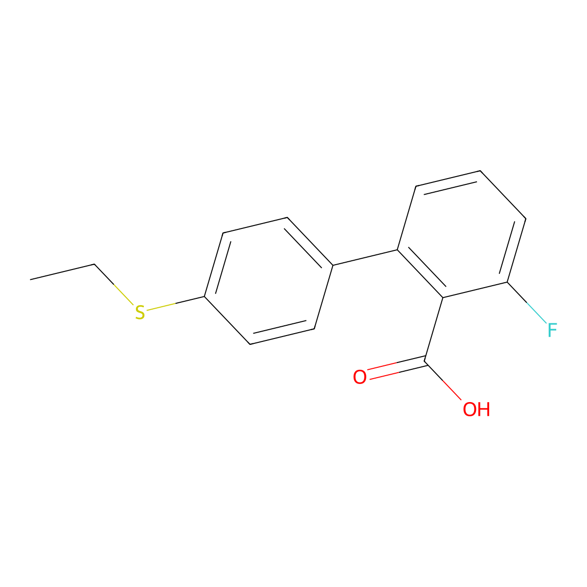2-(4-Ethylthiophenyl)-6-fluorobenzoic acid molecular structure, CAS 1261969-88-3