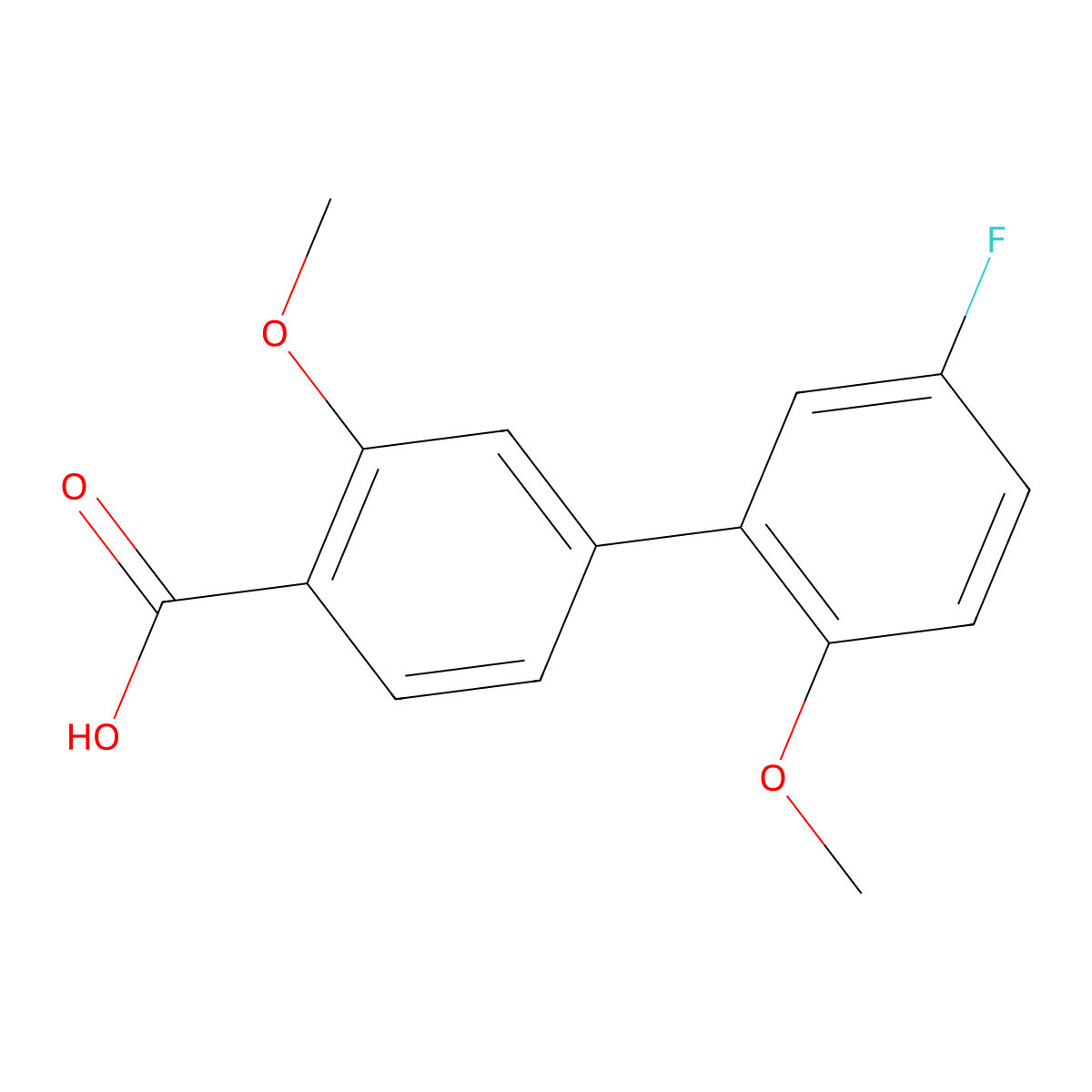 4-(5-Fluoro-2-methoxyphenyl)-2-methoxybenzoic acid molecular structure, CAS 1261969-92-9
