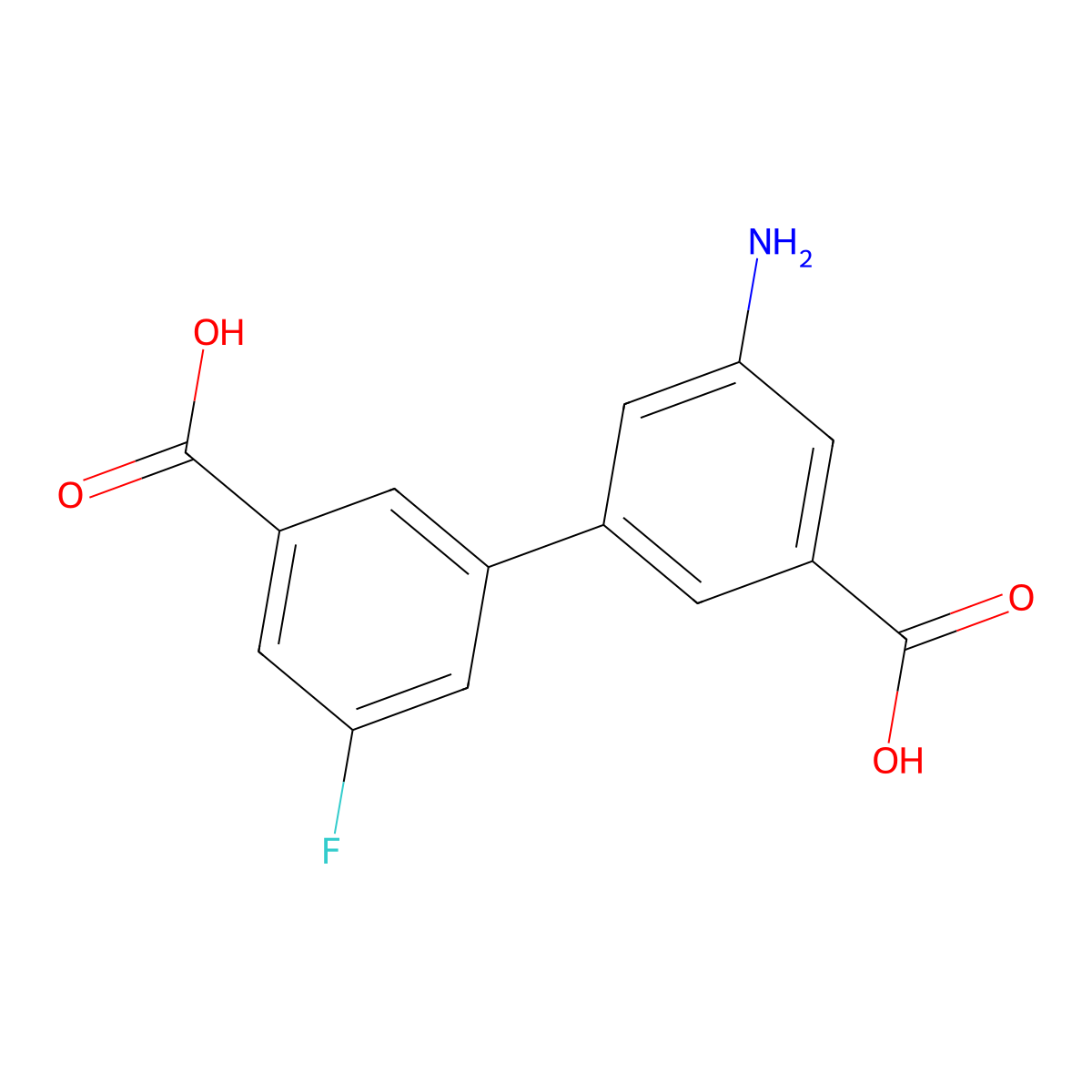 3-Amino-5-(3-carboxy-5-fluorophenyl)benzoic acid molecular structure, CAS 1261969-94-1