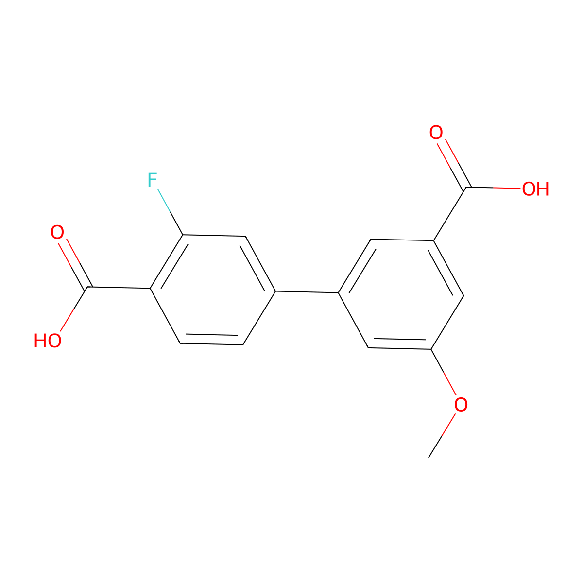 3-(4-Carboxy-3-fluorophenyl)-5-methoxybenzoic acid molecular structure, CAS 1261970-06-2
