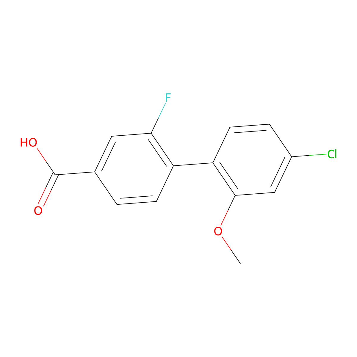 4-(4-Chloro-2-methoxyphenyl)-3-fluorobenzoic acid molecular structure, CAS 1261970-23-3