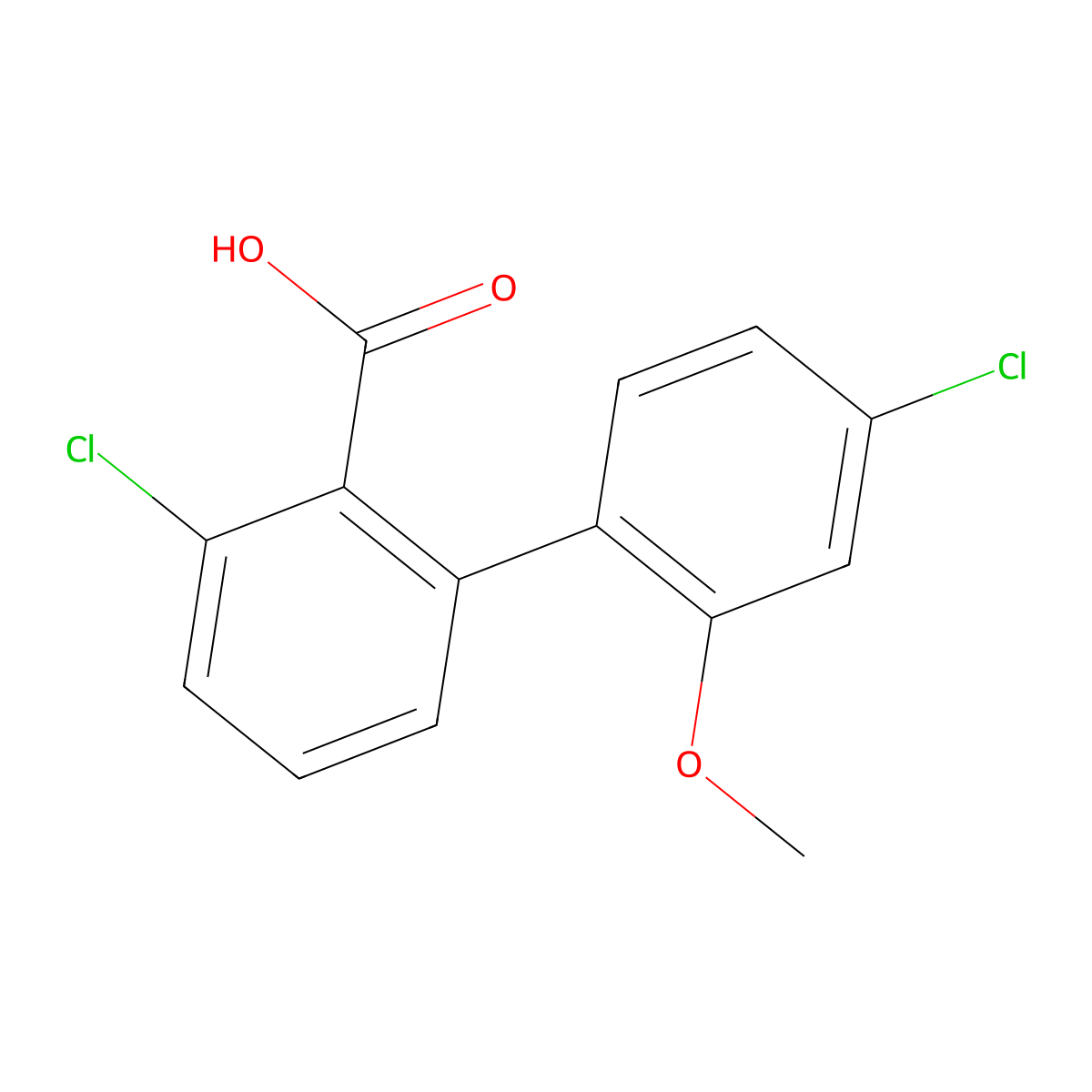 6-Chloro-2-(4-chloro-2-methoxyphenyl)benzoic acid molecular structure, CAS 1261970-25-5