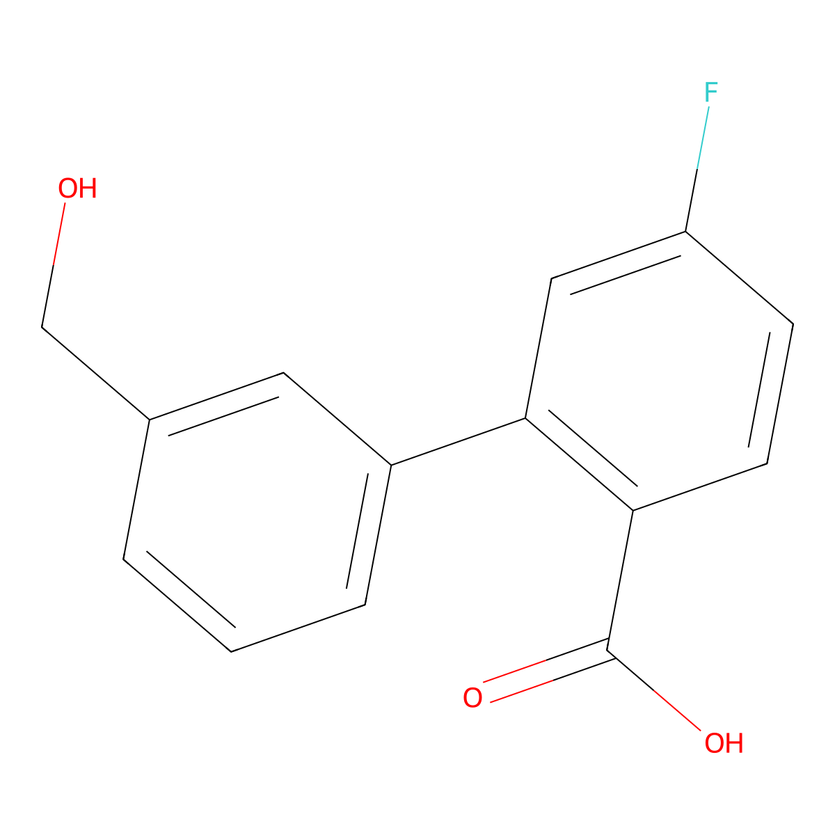 4-Fluoro-2-(3-hydroxymethylphenyl)benzoic acid molecular structure, CAS 1261970-27-7