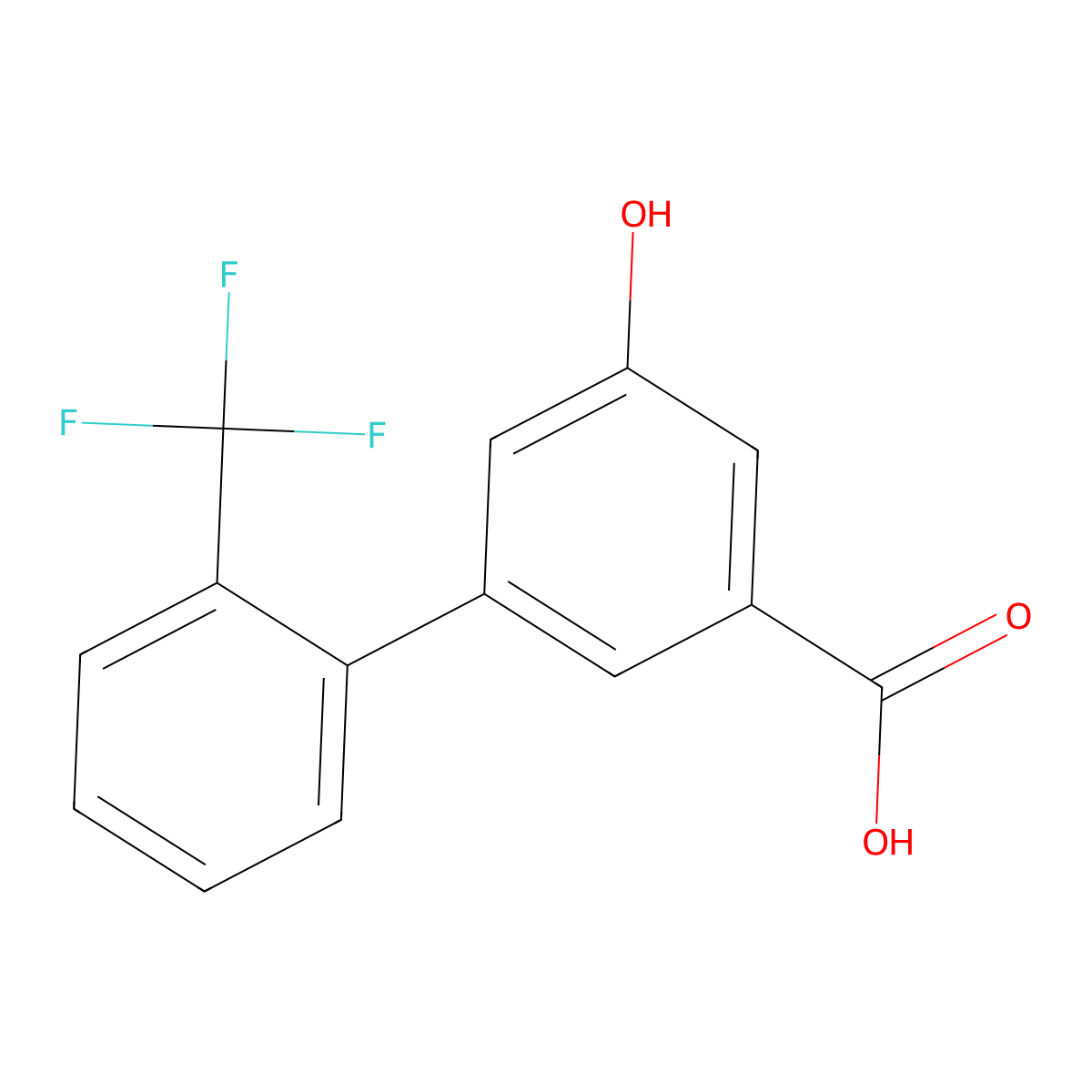 5-Hydroxy-3-(2-trifluoromethylphenyl)benzoic acid molecular structure, CAS 1261970-34-6