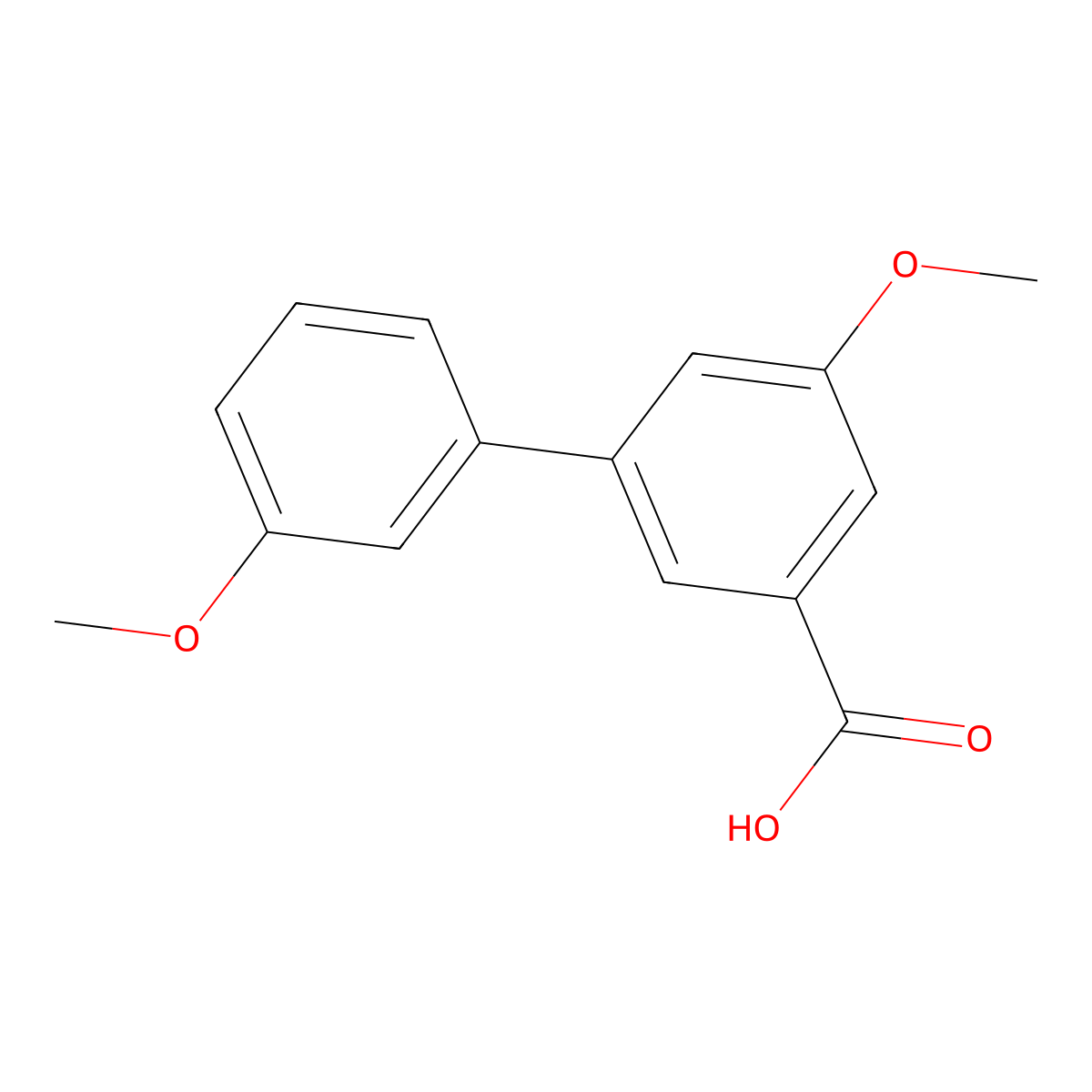 5-Methoxy-3-(3-methoxyphenyl)benzoic acid molecular structure, CAS 1261970-38-0