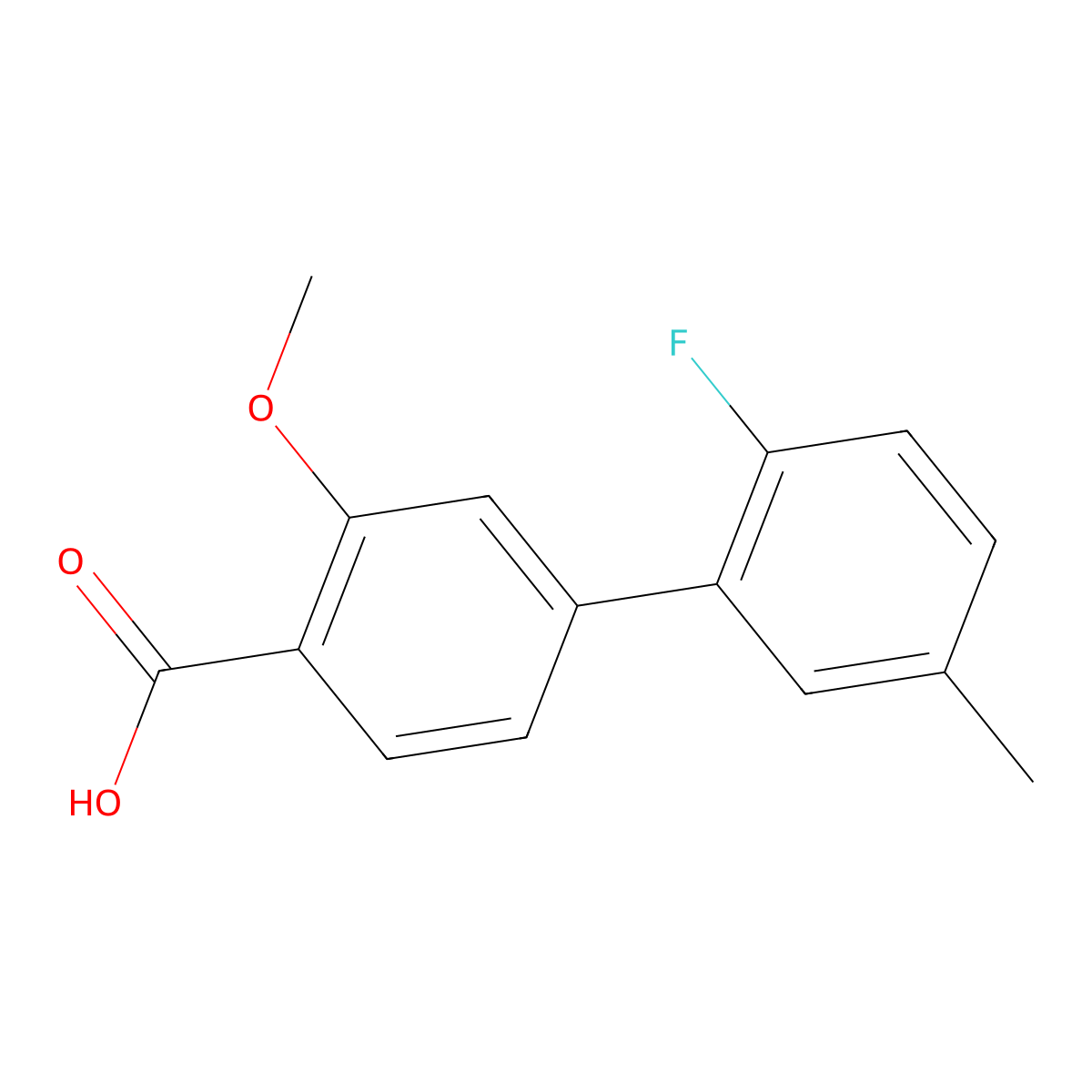 4-(2-Fluoro-5-methylphenyl)-2-methoxybenzoic acid molecular structure, CAS 1261970-48-2