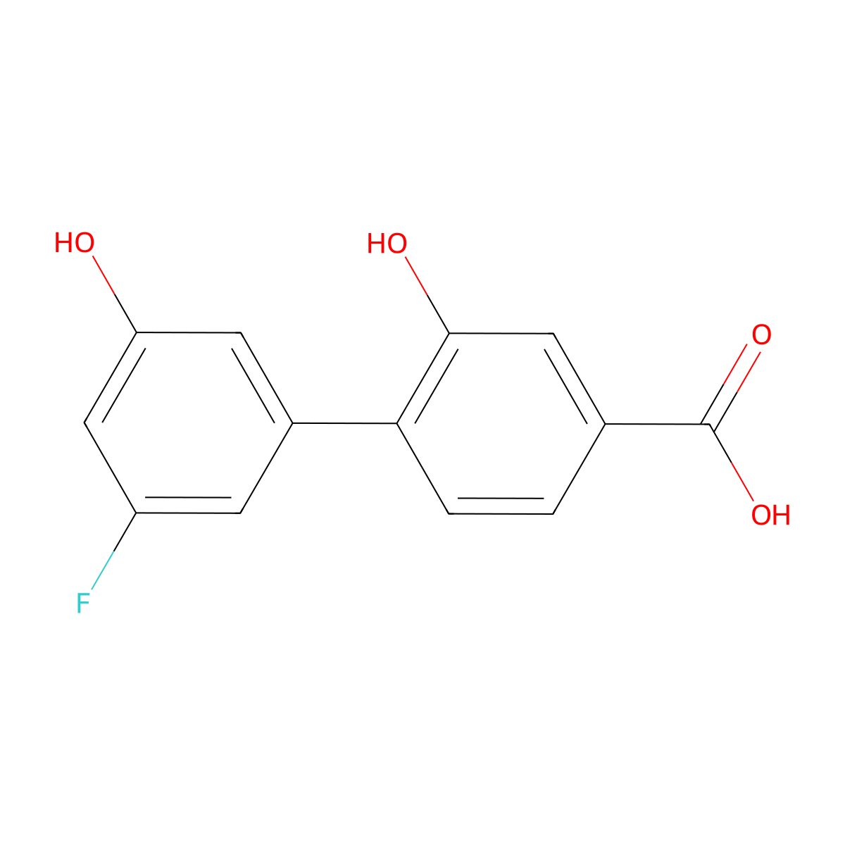 4-(3-Fluoro-5-hydroxyphenyl)-3-hydroxybenzoic acid molecular structure, CAS 1261970-59-5
